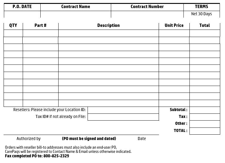 simple purchase order template