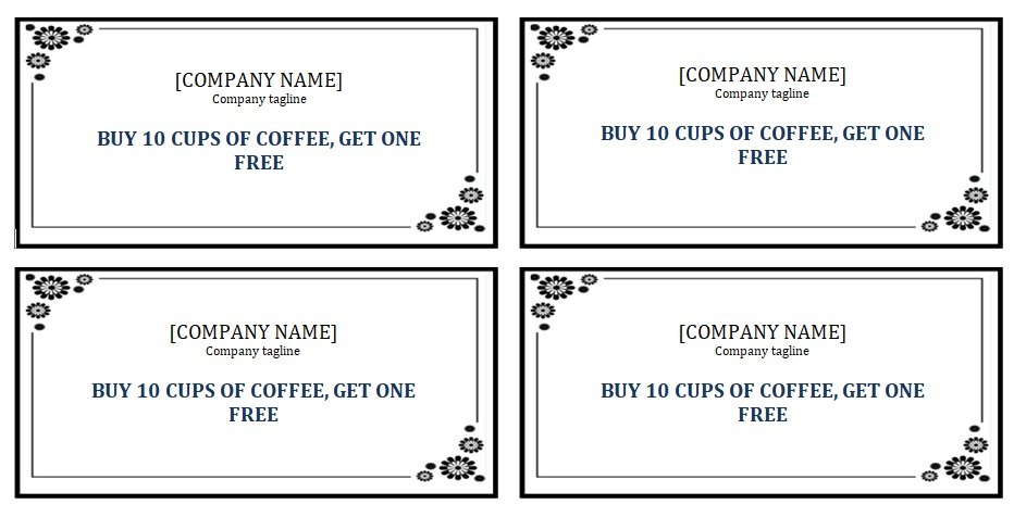 Editable Punch Card Template MS Word - Excel TMP