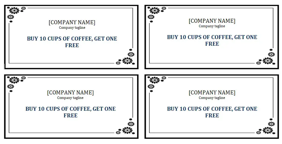 Free Printable Punch Card Templates [PDF, Word]