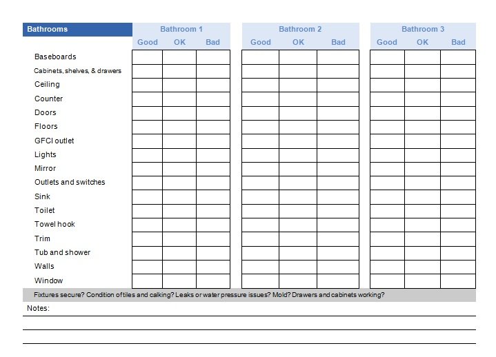 Home Inspection Checklist Template Excel And Word Excel TMP