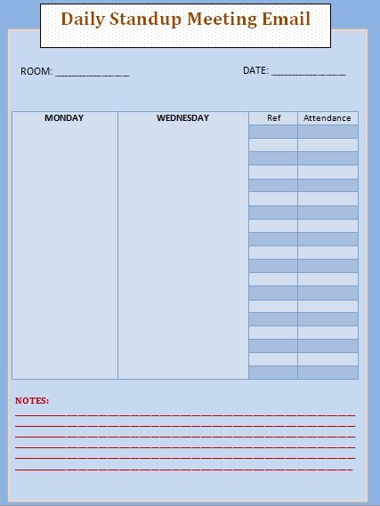 Editable Daily Standup Meeting Template 4 Free Documents Download In 