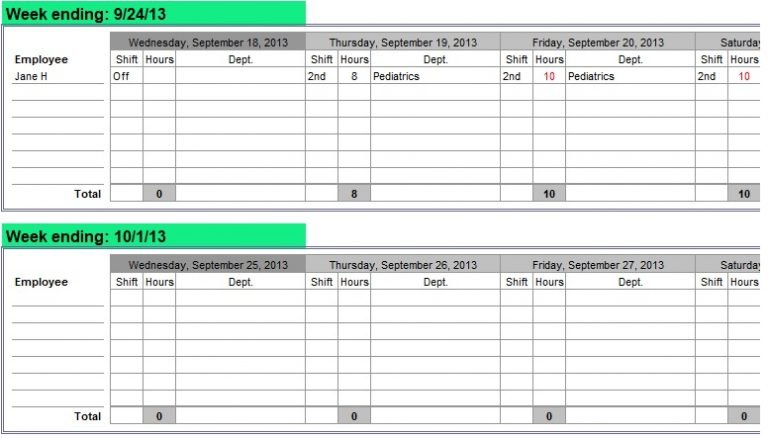 Editable Nursing Schedule Template Free