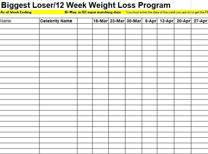 Biggest Loser Step Workout Chart Pdf