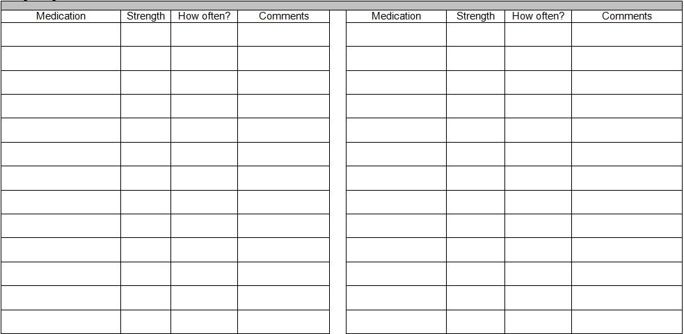 medical spreadsheet template