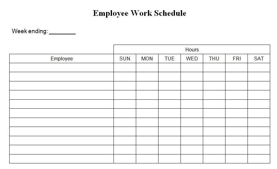 Editable Work Schedule Maker Template Free - Excel TMP