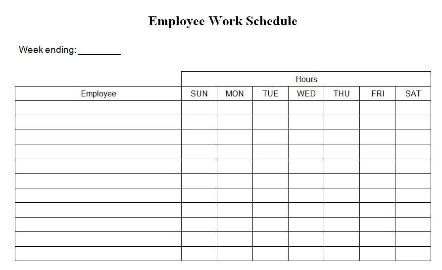 Editable Work Schedule Maker Template Free Excel TMP