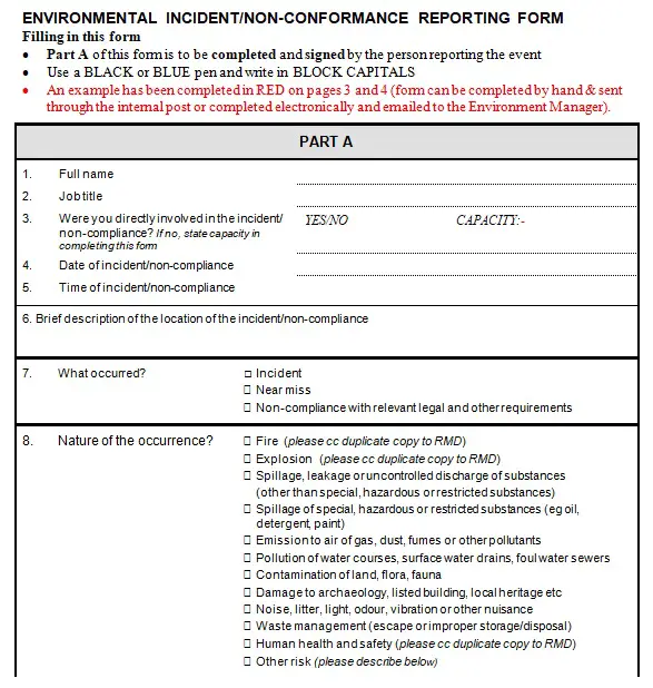 Incident Report Form Template Microsoft Word - Excel TMP