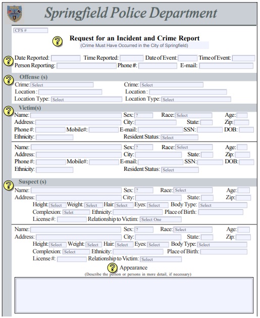Blank Police Report Template