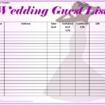Free Printable Wedding Guest List Templates (Word / PDF / Excel)
