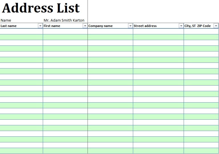 excel-address-list-template