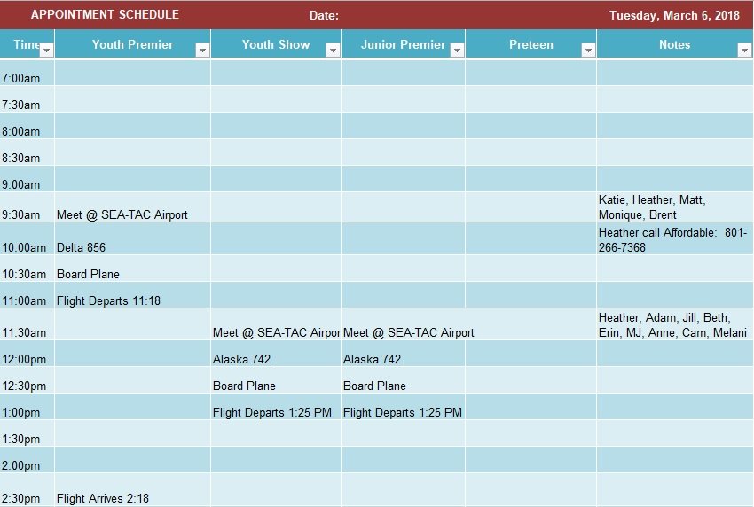 Free Printable Appointment Schedule Template for Excel Excel TMP