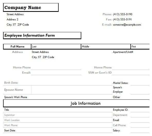 Professional Employee Profile Template Excel And Word Excel TMP