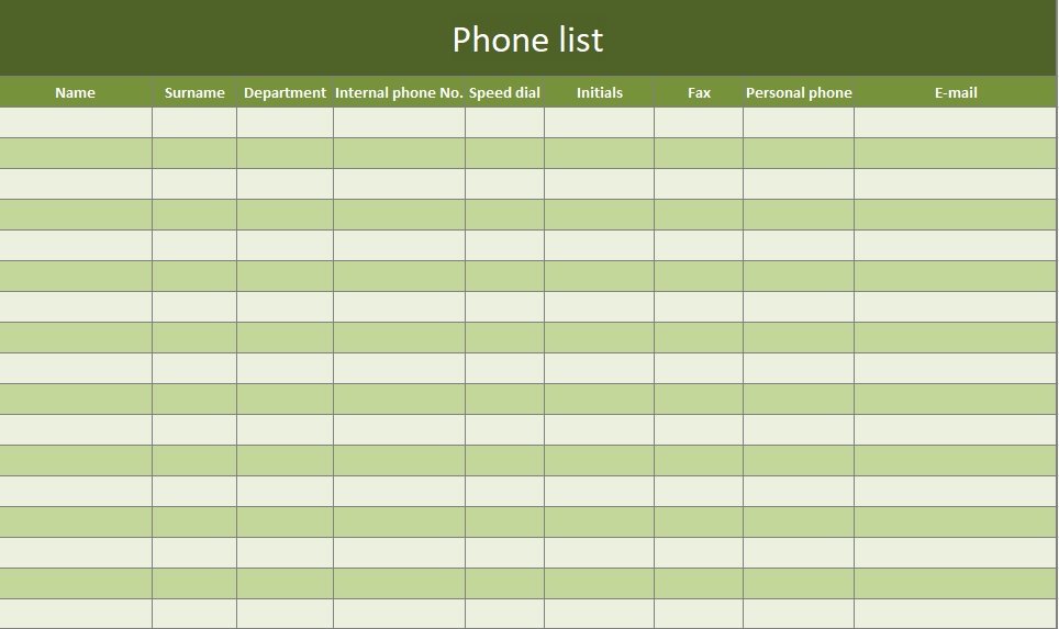 Professional Business Contact List Template Excel And Word Excel TMP