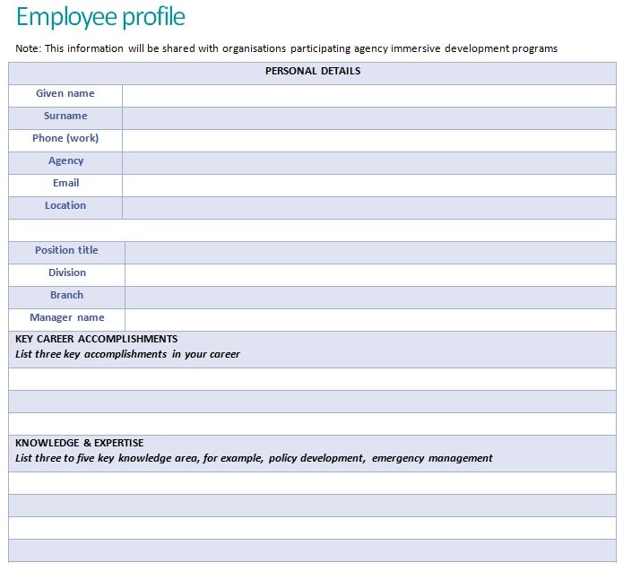 Employee Profile Templates