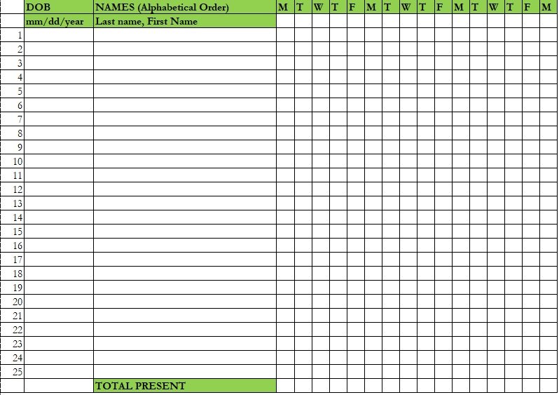 Employee Attendance Tracker Template Word Excel Excel TMP