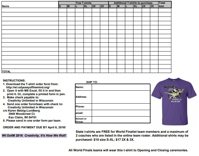 4+ T-Shirt Order Form Template {Excel-Word-PDF} - Microsoft Excel Tmp