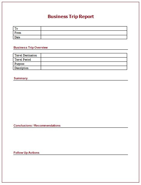 Business Report Template (Word PDF) Excel TMP