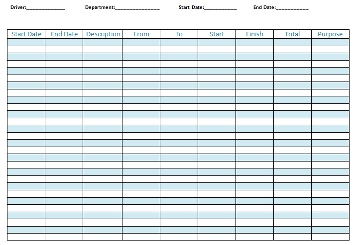 Free Printable Mileage Log Template (Excel, Word) - Excel TMP