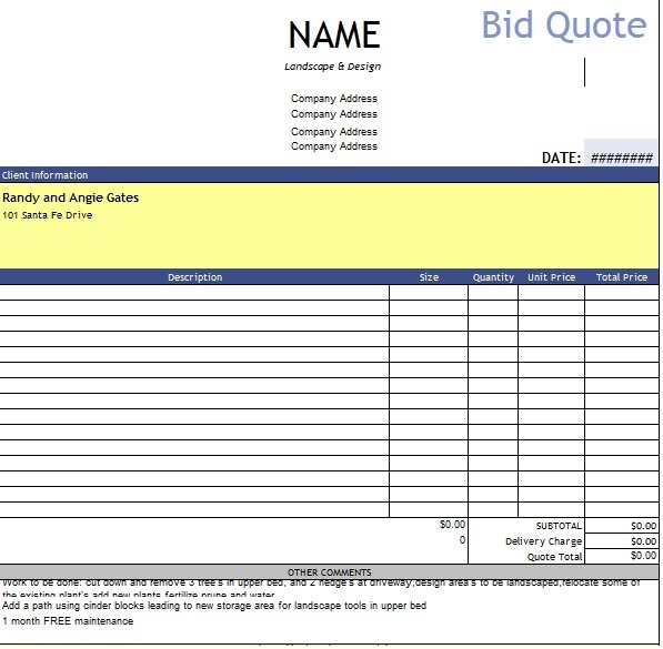 Free Quotation Template (Excel, Word) - Excel TMP