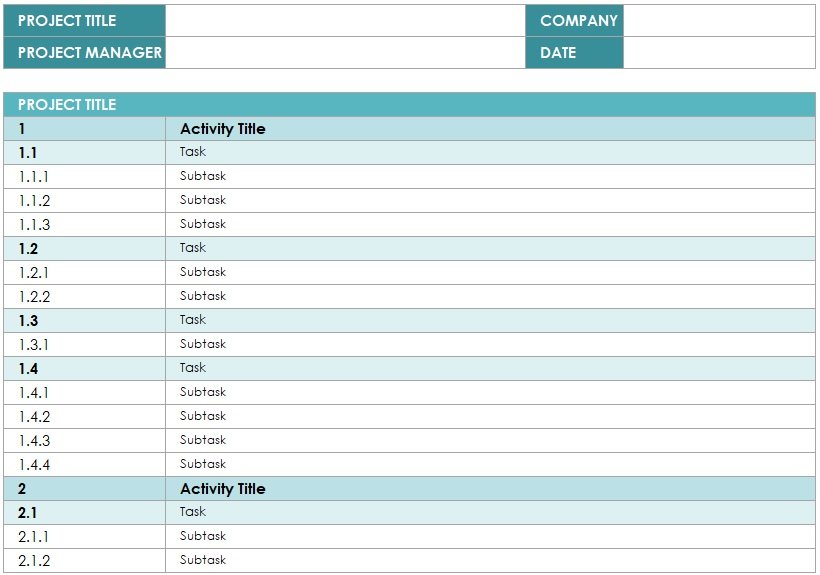 work breakdown schedule maker