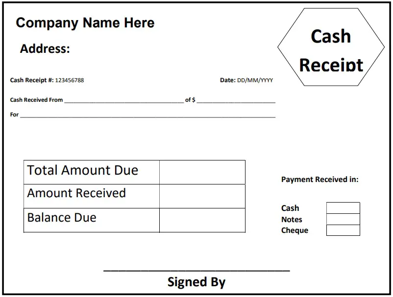 Cash Receipts Printable Paper Template Cash Receipt Template 