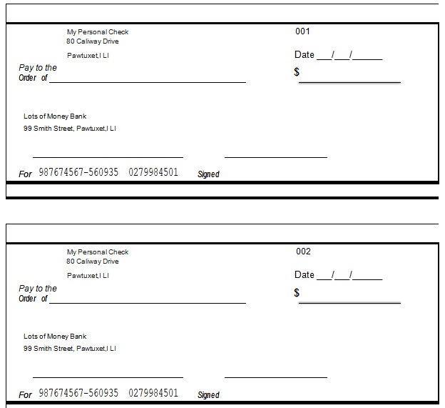 Free Fillable Blank Check Template (Word, PDF) Excel TMP