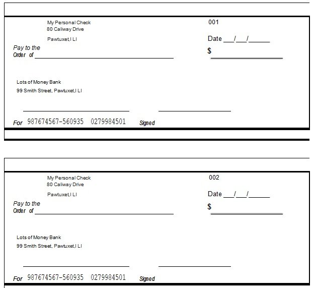 Free Blank Check Templates