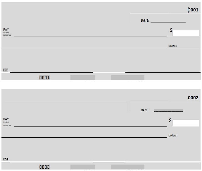 Free Fillable Blank Check Template (Word, PDF) - Excel TMP