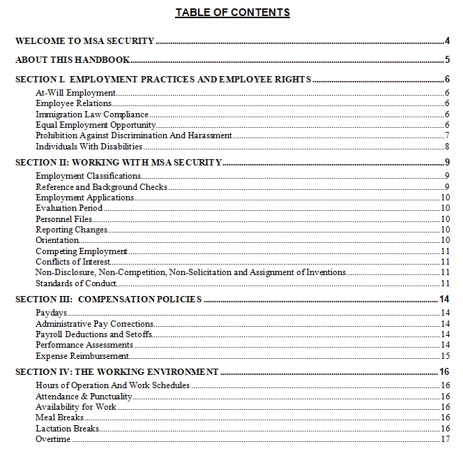 Free Employee Handbook Template (Word, PDF) Excel TMP