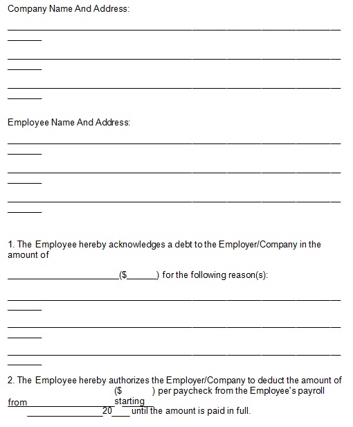 employee loan agreement template