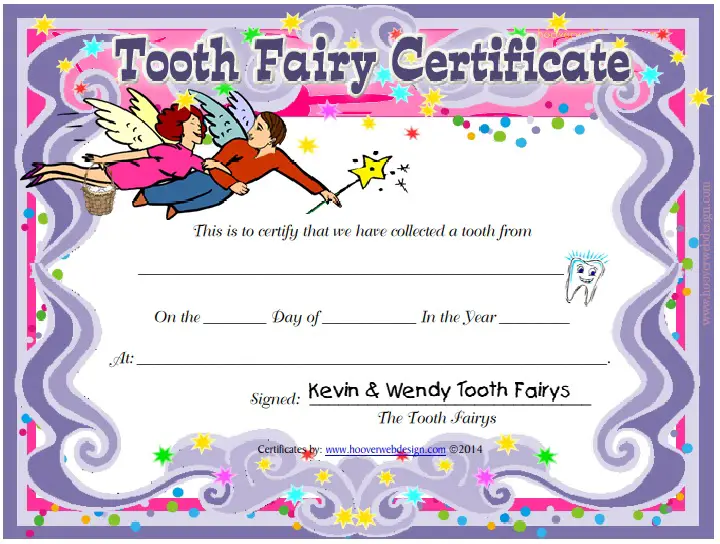 Tooth Fairy Certificate Free Printable Free Printable Certificate