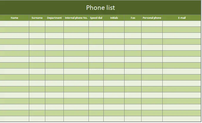 Free Address Book Template (Excel, Word, PDF) - Excel TMP