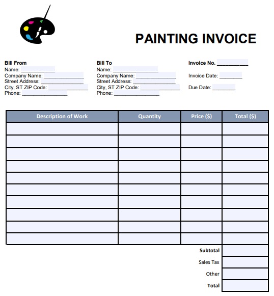 100 Free Painting Estimate Template (Word, Excel, PDF) Excel TMP