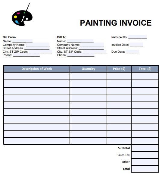 Painting Estimate Template Word