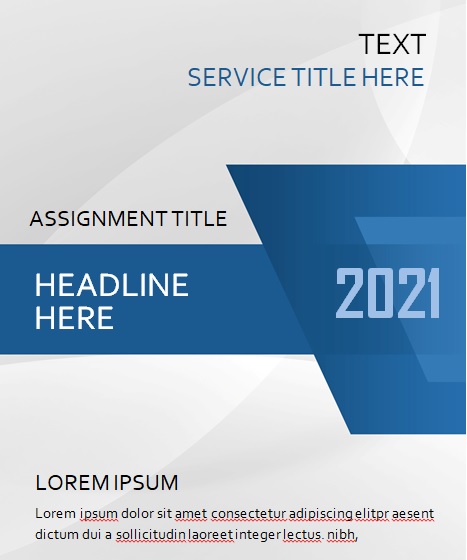 Assignment Cover Page Template