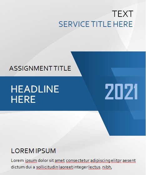 Free Printable Assignment Cover Page Template Word Excel TMP