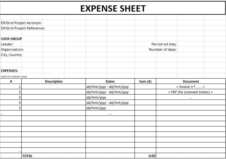 free printable business expense sheet