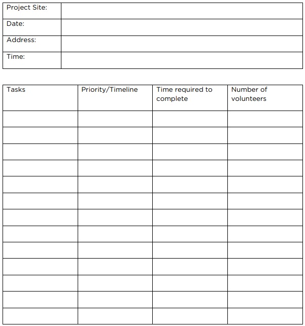Free Template For Task List