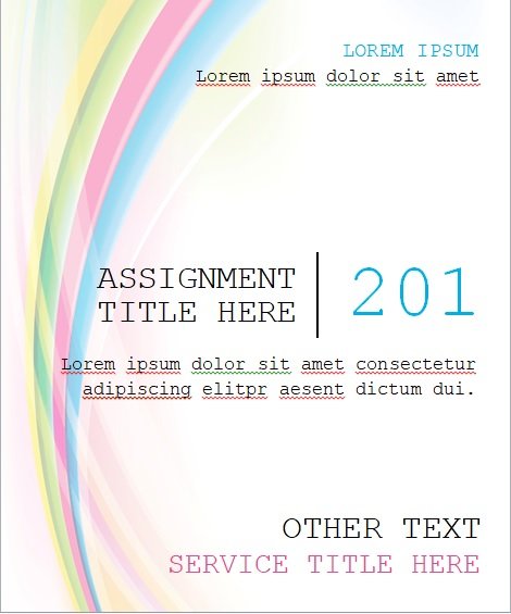 cover page of university assignment