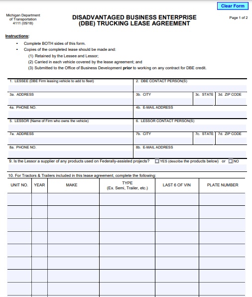 Free Truck Lease Agreement Template [PDF] Excel TMP
