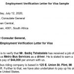 Employment Verification Letter for Visa [Word]