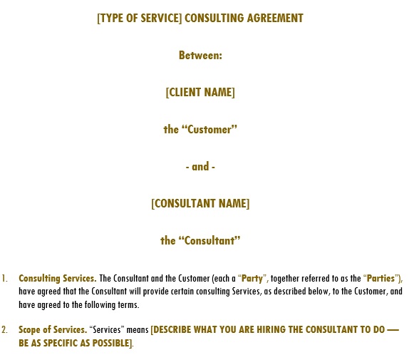 free personal service contract template