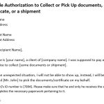 Sample of Authorization Letter to Collect Documents (Word, PDF)