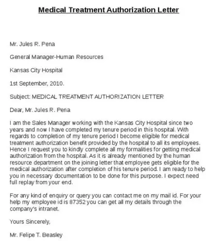 Free Medical Authorization Letter Templates (Word, PDF) - Excel TMP