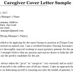 Printable Caregiver Cover Letter (Samples & Examples)