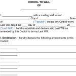 Printable Codicil To Will Forms (Word)