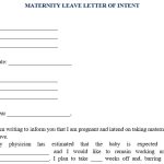 Free Maternity Leave Letter of Intent (MS Word)