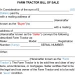 Printable Tractor Bill of Sale Form (MS Word)