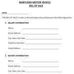 Free Maryland Bill of Sale Form (MS Word)