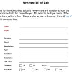 Free Furniture Bill of Sale Form (MS Word)